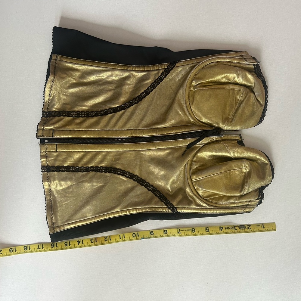 Vintage Gold and Black Corset Top Boustier - Picture 7 of 7